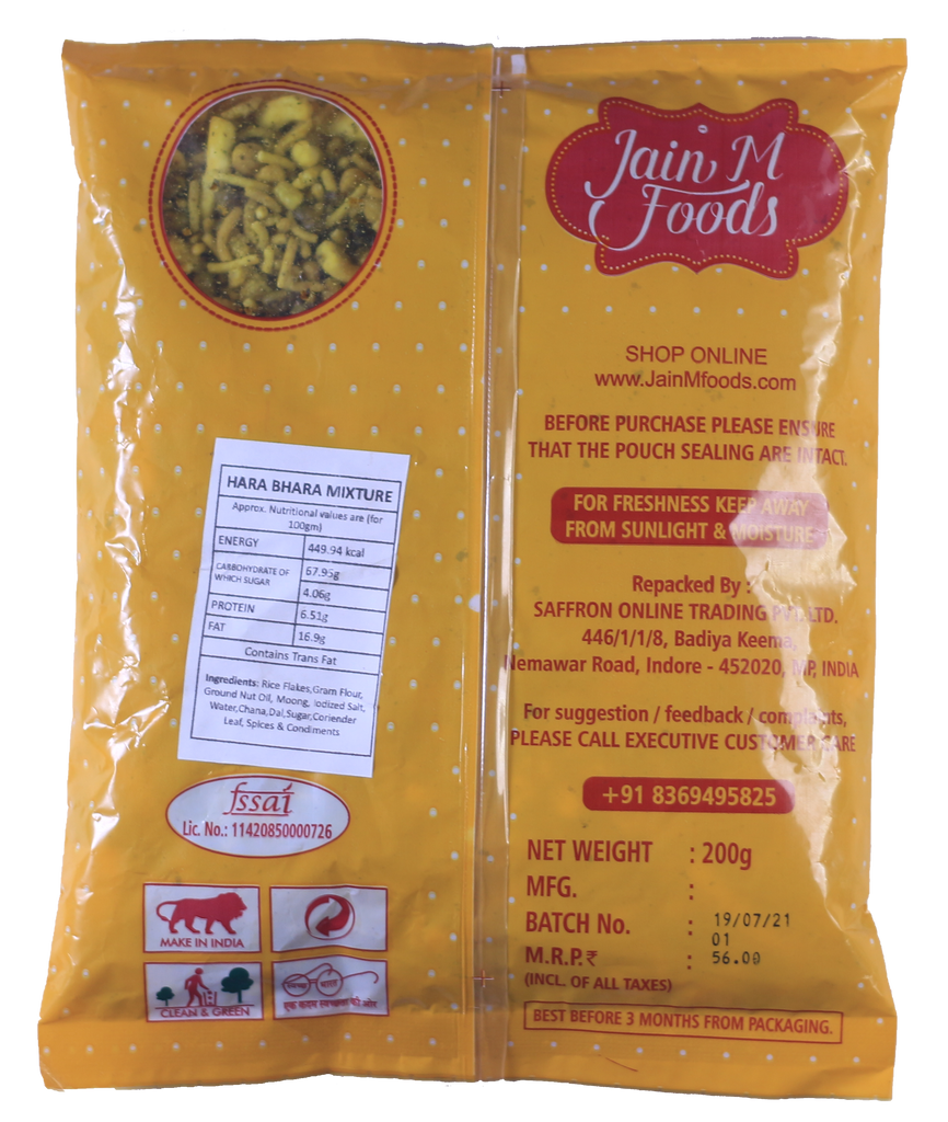 Buy JainM Foods Hara Bhara Mixture, 200g Online