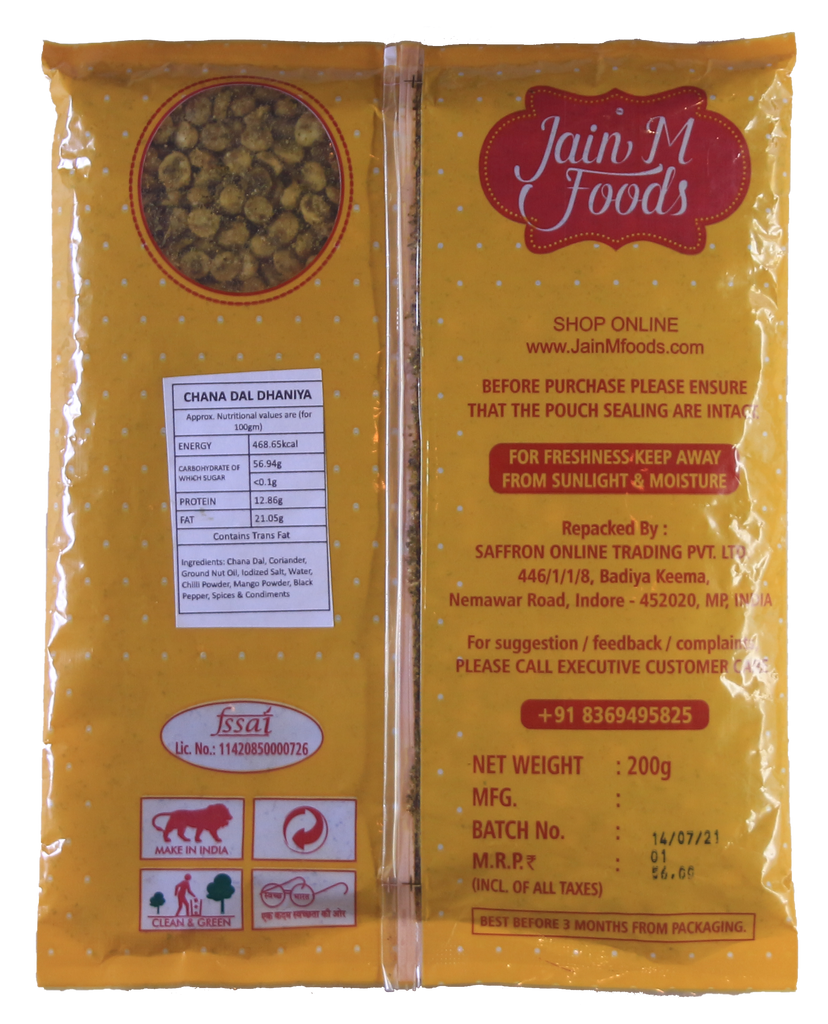 Buy JainM Foods Chana Dal (Dhaniya), 200g Online