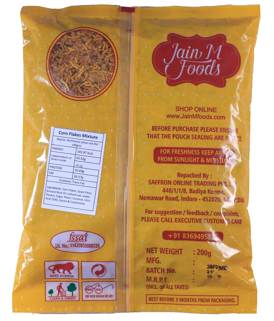 Buy JainM Foods Corn Flakes Mixture, 200g Online